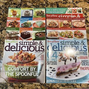 Taste Of Homes Simple and Delicious Back Issues Recipes Magazines 2008 set Of 6